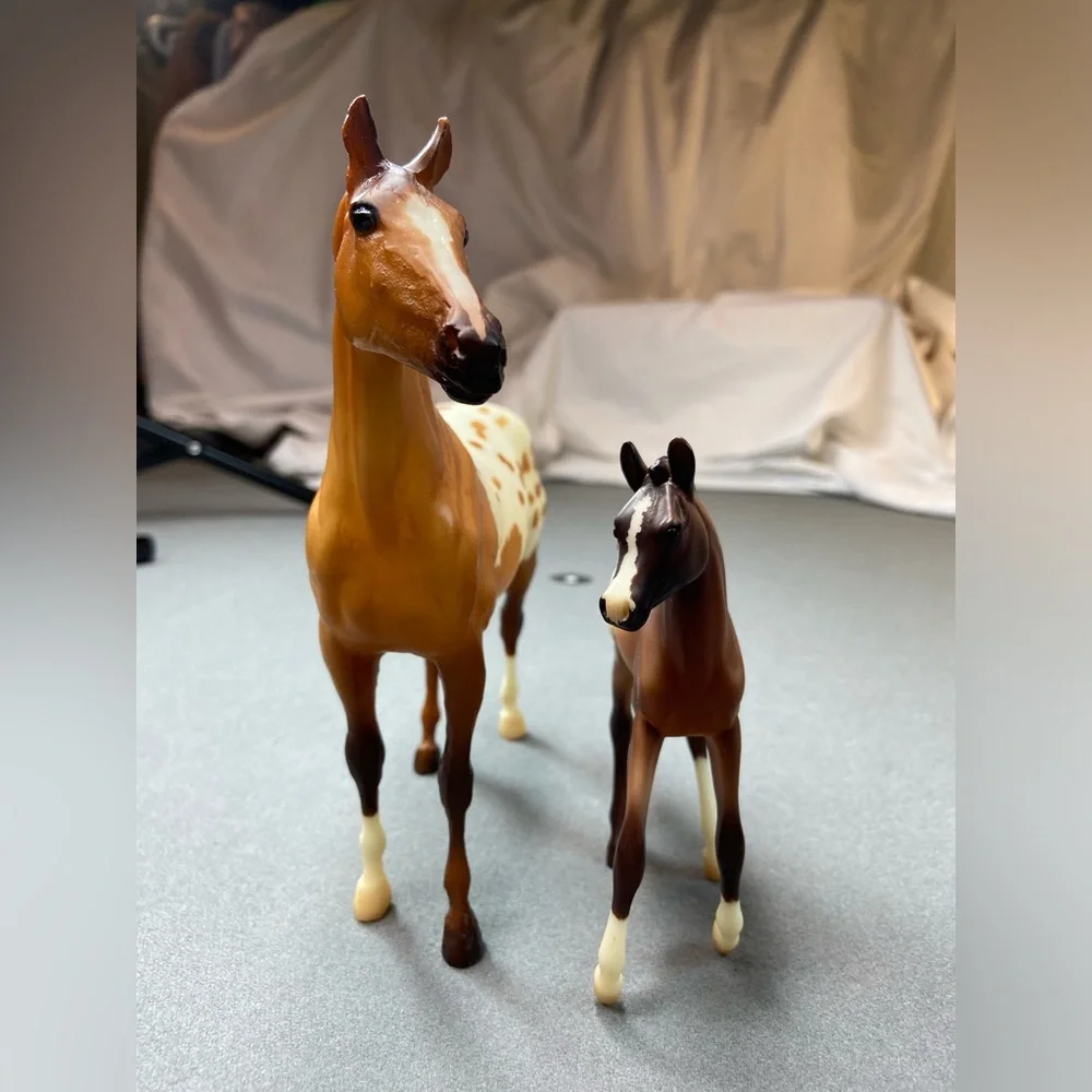 Breyer Horse Model #62005 Mares and Foals Appaloosa Mare and Morgan Foal
